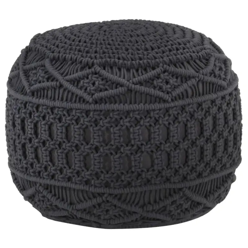 Chique macramé poef voor ontspanning en decoratie in huis - Antraciet / 1 / Patroon 1 - Poefs