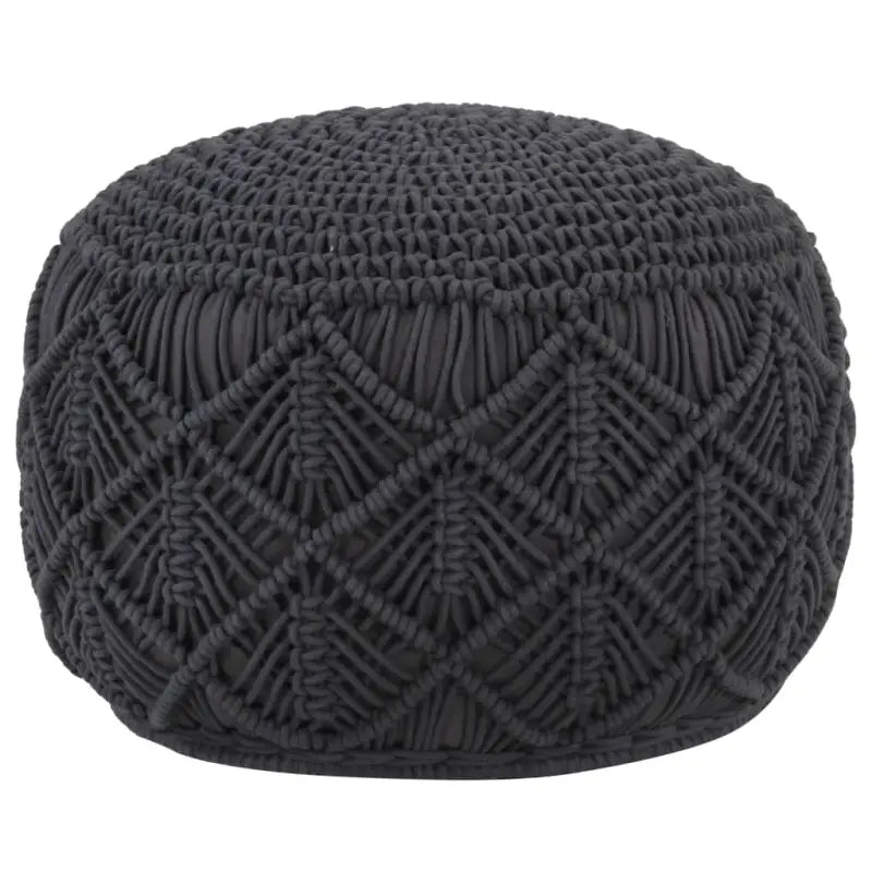 Chique macramé poef voor ontspanning en decoratie in huis - Antraciet / 1 / Patroon 3 - Poefs