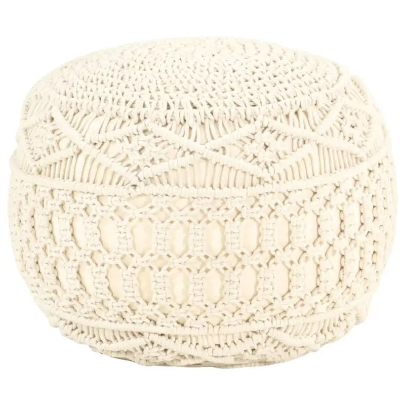 Chique macramé poef voor ontspanning en decoratie in huis - Wit / 1 / Patroon 1 - Poefs