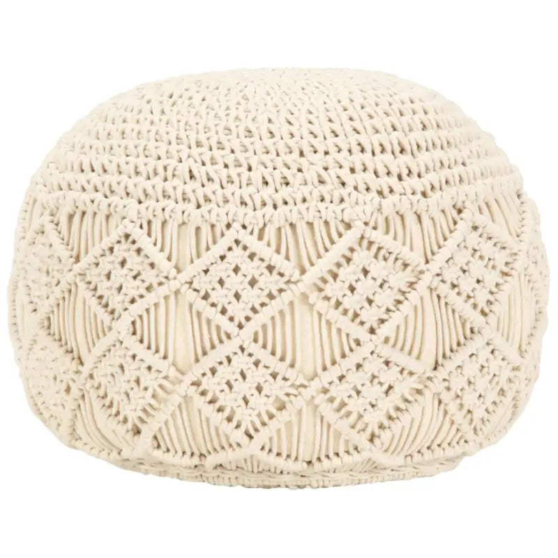 Chique macramé poef voor ontspanning en decoratie in huis - Wit / 1 / Patroon 4 - Poefs
