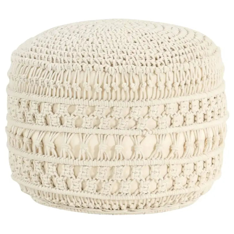 Chique macramé poef voor ontspanning en decoratie in huis - Wit / 1 / Patroon 2 - Poefs