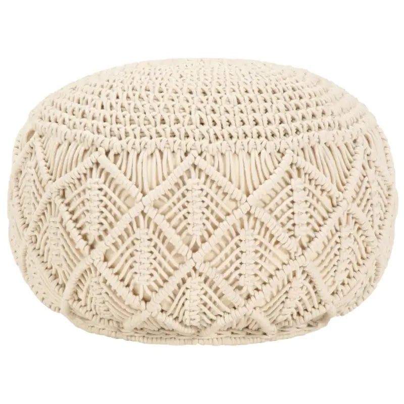 Chique macramé poef voor ontspanning en decoratie in huis - Wit / 1 / Patroon 3 - Poefs