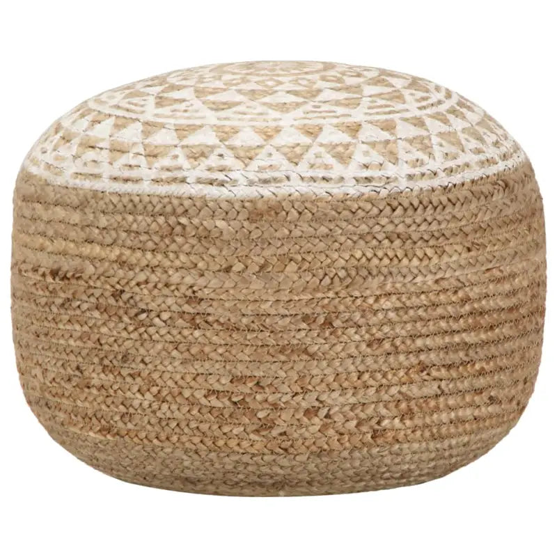 Chique poef met jute koorden voor gezellige ontspanning in je interieur - Wit / 1 - Poefs