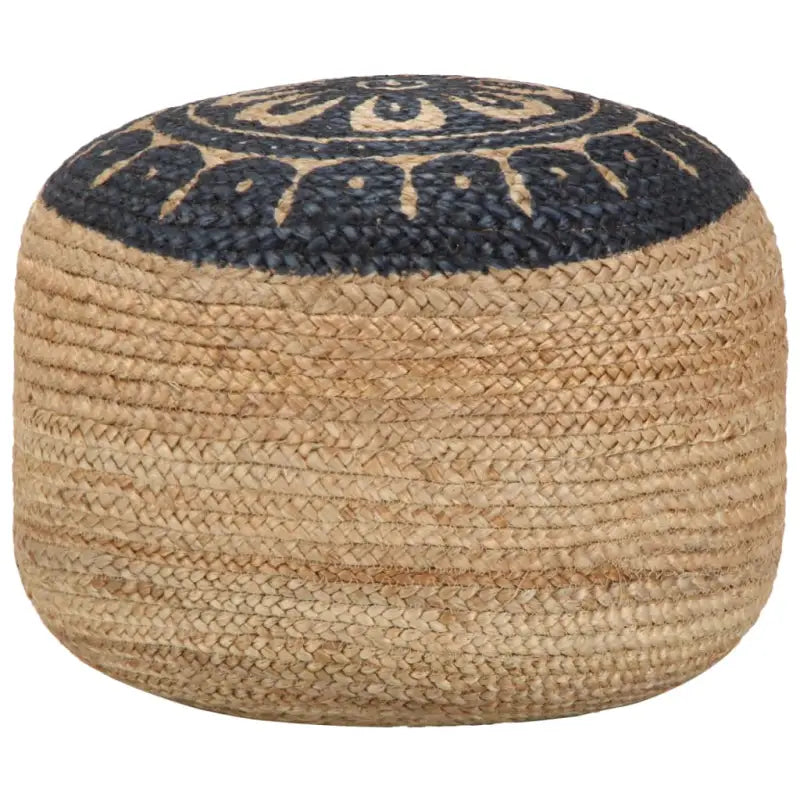 Chique poef met jute koorden voor gezellige ontspanning in je interieur - Blauw / 1 - Poefs