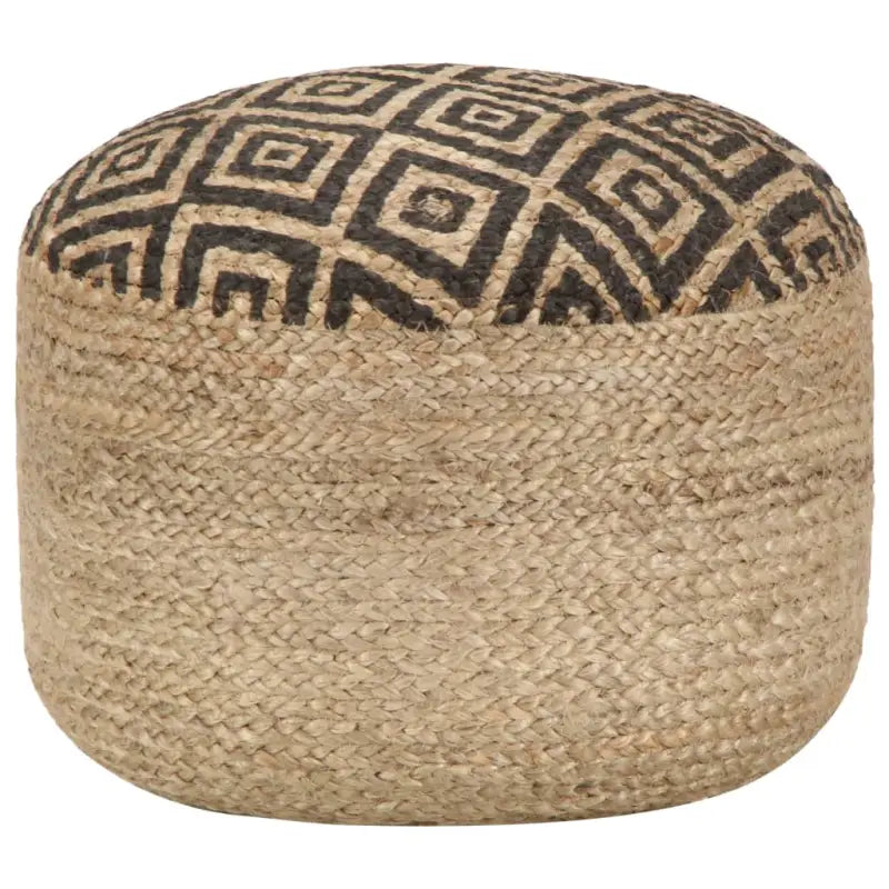 Chique poef met jute koorden voor gezellige ontspanning in je interieur - Zwart / 1 - Poefs