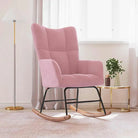 Chique schommelstoel met voetenbank en blokpatroon - Roze / 1 / Zonder voetensteun - Schommelstoelen