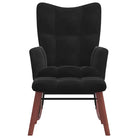 Chique schommelstoel met voetenbank en blokpatroon - Schommelstoelen