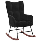 Chique schommelstoel met voetenbank en blokpatroon - Schommelstoelen