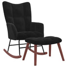 Chique schommelstoel met voetenbank en blokpatroon - Schommelstoelen