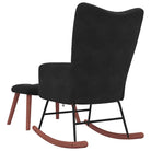 Chique schommelstoel met voetenbank en blokpatroon - Schommelstoelen