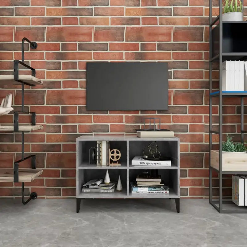 Chique tv-meubel met metalen poten voor een elegante uitstraling - Betongrijs / 1 / 69.5 cm - Tv-meubels