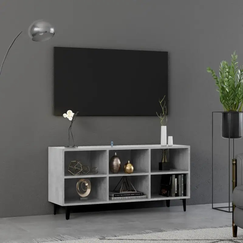 Chique tv-meubel met metalen poten voor een elegante uitstraling - Betongrijs / 1 / 103.5 cm - Tv-meubels