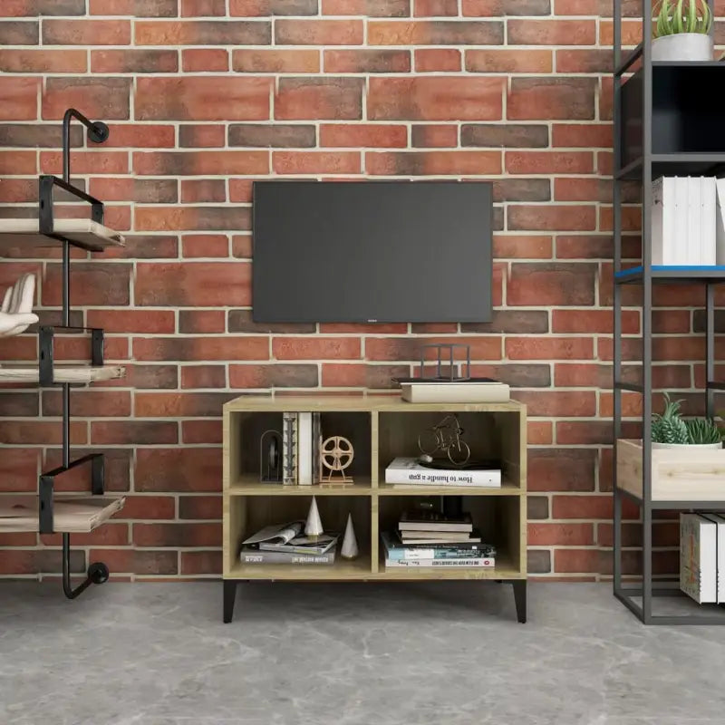 Chique tv-meubel met metalen poten voor een elegante uitstraling - Sonoma eiken / 1 / 69.5 cm - Tv-meubels