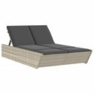 Ligbed 2-Persoons Met Kussens Poly Rattan