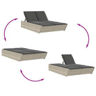 Ligbed 2-Persoons Met Kussens Poly Rattan
