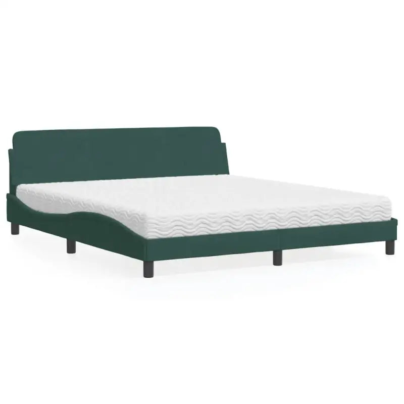 Comfortabel bed met multiplex lattenbodem en 22d PU-schuim voor optimale nachtrust - Donkergroen / 180 x 200 cm