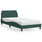 Comfortabel bed met multiplex lattenbodem en 22d PU-schuim voor optimale nachtrust - Donkergroen / 100 x 200 cm