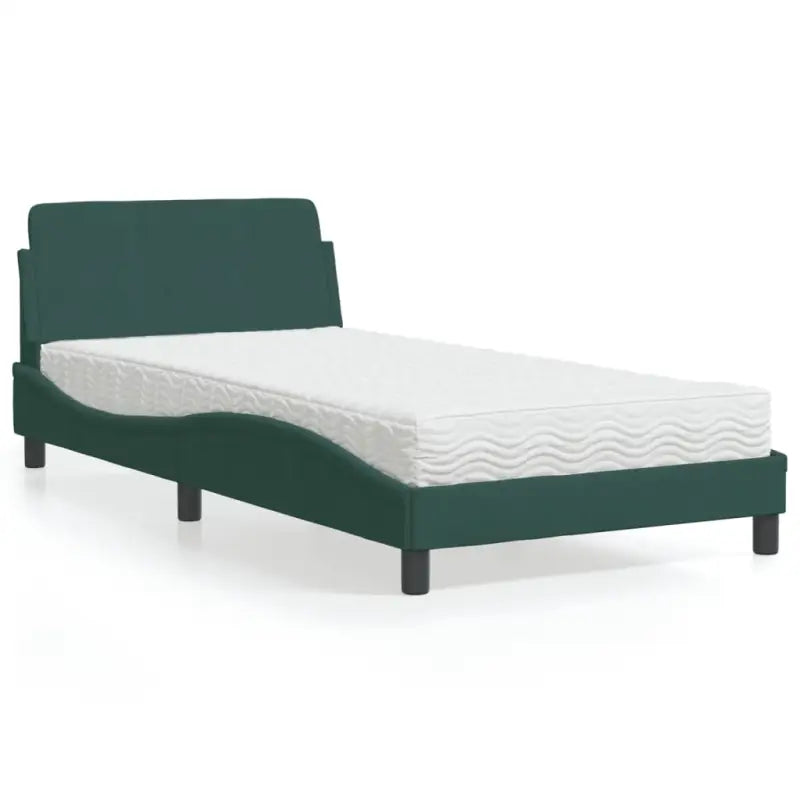 Comfortabel bed met multiplex lattenbodem en 22d PU-schuim voor optimale nachtrust - Donkergroen / 100 x 200 cm