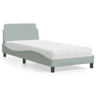 Comfortabel bed met multiplex lattenbodem en 22d PU-schuim voor optimale nachtrust - Lichtgrijs / 80 x 200 cm - Bedden