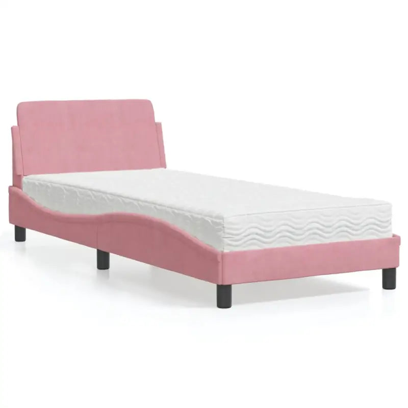 Comfortabel bed met multiplex lattenbodem en 22d PU-schuim voor optimale nachtrust - Roze / 90 x 190 cm - Bedden &