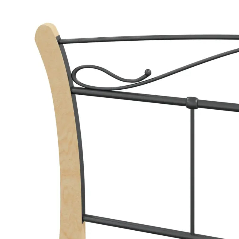 Comfortabel bedframe met massief eikenhout en gepoedercoat metaal - Bedden & bedframes