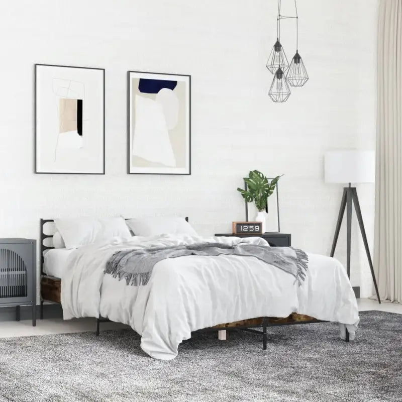 Comfortabel bedframe van bewerkt hout voor elke slaapkamer - Gerookt eiken / 120 x 200 cm - Bedden & bedframes