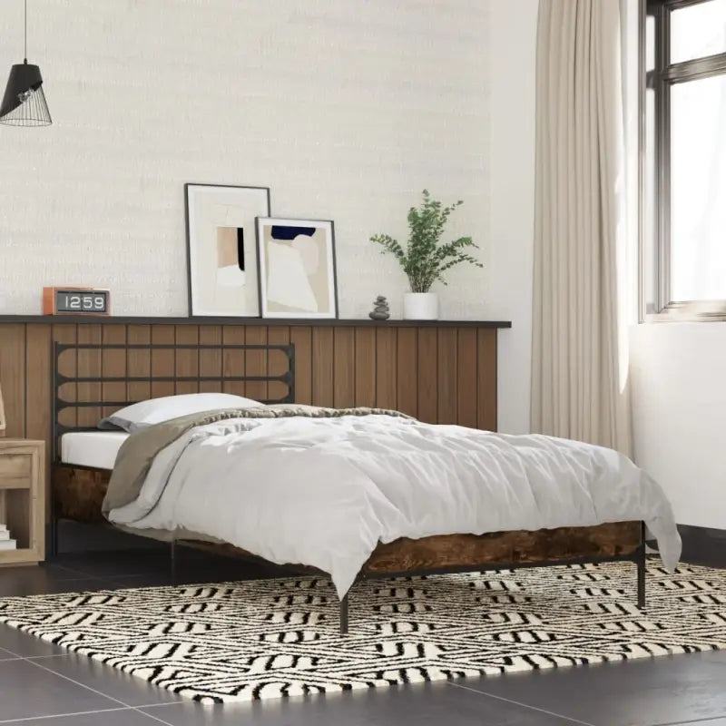 Comfortabel bedframe van bewerkt hout voor elke slaapkamer - Gerookt eiken / 100 x 200 cm - Bedden & bedframes