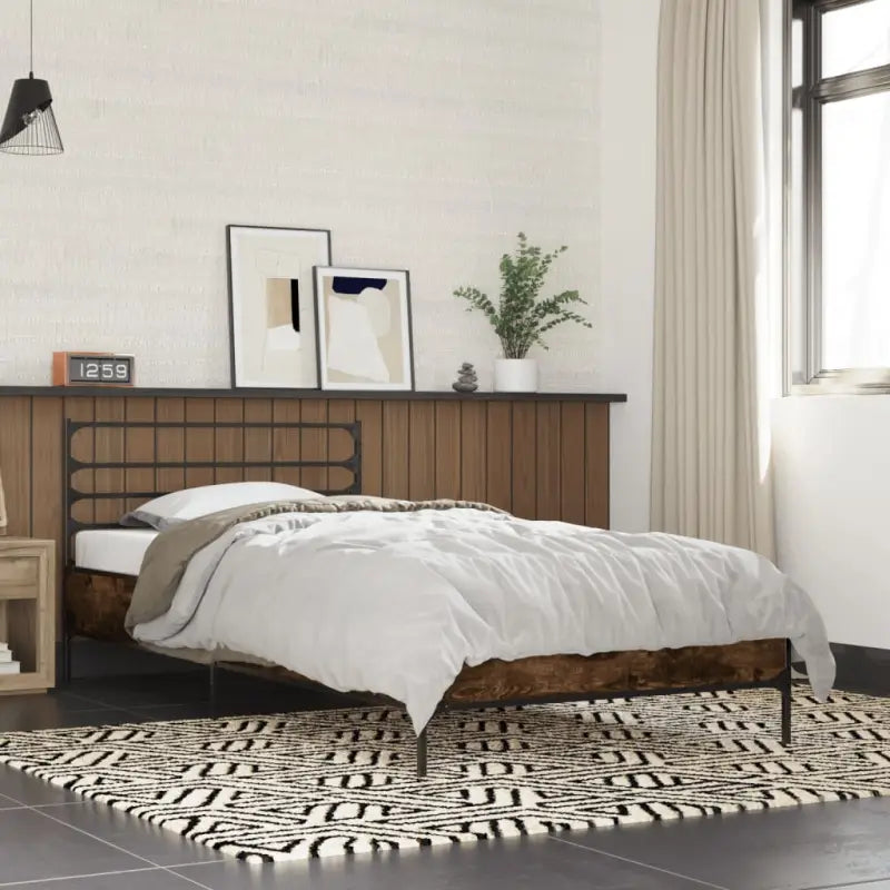 Comfortabel bedframe van bewerkt hout voor elke slaapkamer - Gerookt eiken / 90 x 190 cm - Bedden & bedframes
