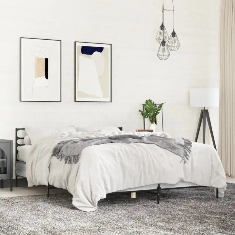 Comfortabel bedframe van bewerkt hout voor elke slaapkamer - Grijs sonoma / 120 x 200 cm - Bedden & bedframes