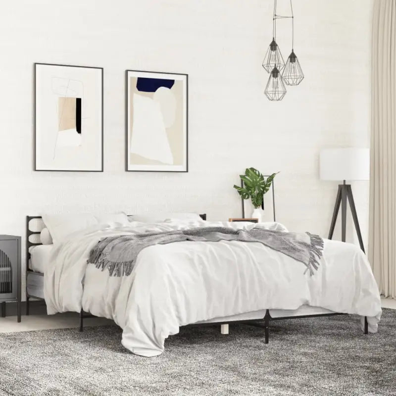 Comfortabel bedframe van bewerkt hout voor elke slaapkamer - Grijs sonoma / 160 x 200 cm - Bedden & bedframes