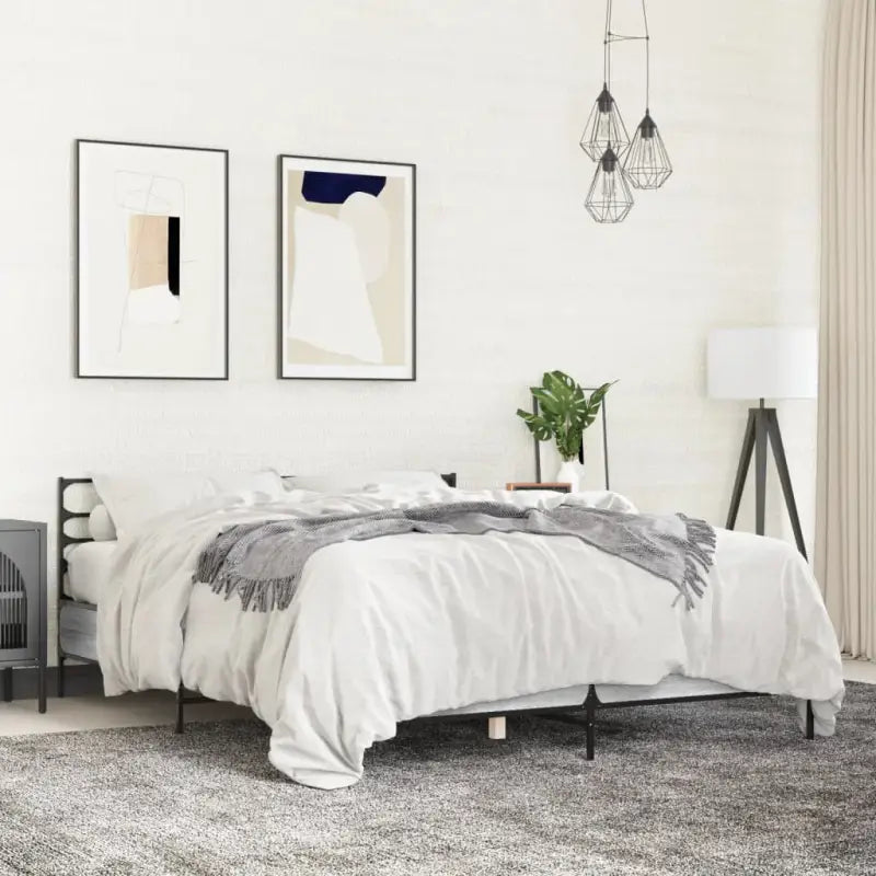 Comfortabel bedframe van bewerkt hout voor elke slaapkamer - Grijs sonoma / 140 x 200 cm - Bedden & bedframes