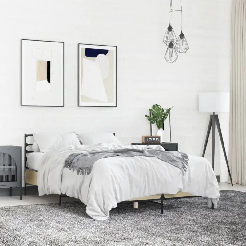 Comfortabel bedframe van bewerkt hout voor elke slaapkamer - Sonoma eiken / 140 x 200 cm - Bedden & bedframes