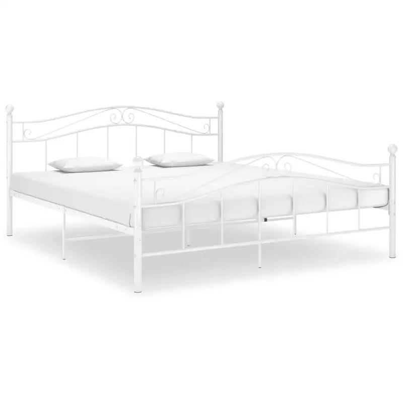 Comfortabel bedframe van gepoedercoat metaal voor een heerlijke nachtrust - Wit / 200 x 200 cm - Bedden & bedframes