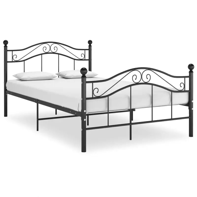 Comfortabel bedframe van gepoedercoat metaal voor een heerlijke nachtrust - Zwart / 120 x 200 cm - Bedden & bedframes