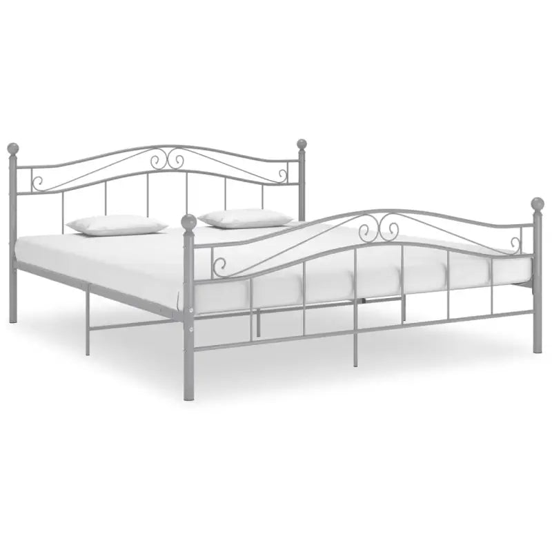 Comfortabel bedframe van gepoedercoat metaal voor een heerlijke nachtrust - Grijs / 200 x 200 cm - Bedden & bedframes