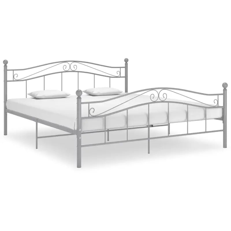 Comfortabel bedframe van gepoedercoat metaal voor een heerlijke nachtrust - Grijs / 180 x 200 cm - Bedden & bedframes