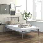 Comfortabel bedframe van gepoedercoat metaal voor een heerlijke nachtrust - Grijs / 100 x 200 cm - Bedden & bedframes