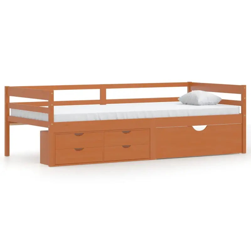 Comfortabel bedframe van massief grenenhout voor heerlijke nachtrust - Honingbruin - Bedden & bedframes