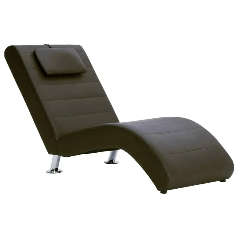 Comfortabele chaise longue met gegalvaniseerd stalen poten en tijdloos ontwerp - Bruin / 1 - Chaises longues