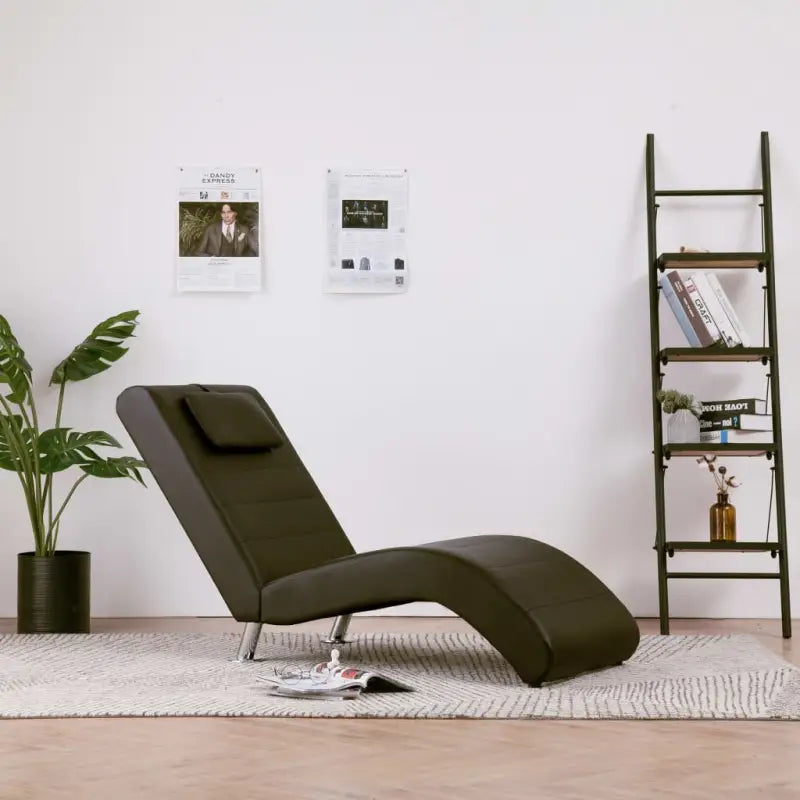 Comfortabele chaise longue met gegalvaniseerd stalen poten en tijdloos ontwerp - Bruin / 1 - Chaises longues