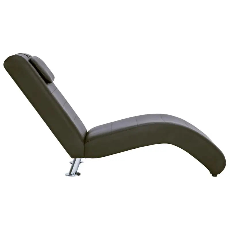 Comfortabele chaise longue met gegalvaniseerd stalen poten en tijdloos ontwerp - Bruin / 1 - Chaises longues