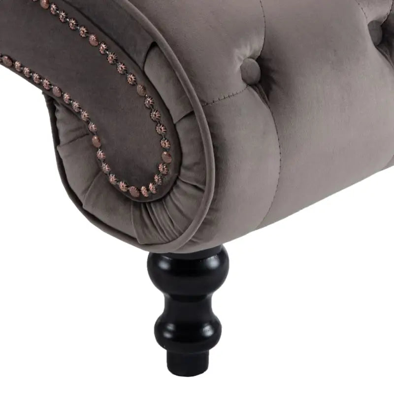 Comfortabele chaise longue met zachte fluwelen bekleding voor thuis - Chaises longues
