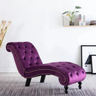 Comfortabele chaise longue met zachte fluwelen bekleding voor thuis - Paars / 1 - Chaises longues