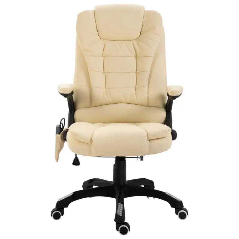 Comfortabele ergonomische bureaustoel met hoge rug en luxe ontwerp - Crème / 1 - Bureaustoelen