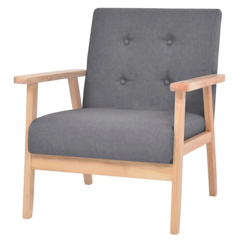 Comfortabele fauteuil met houten frame voor ontspanning en lezen - Donkergrijs / 1 - Fauteuils & Relaxfauteuils