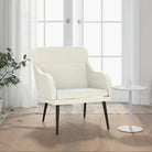 Comfortabele fluweel relaxfauteuil voor ontspanning na een drukke dag - Crème / 1 - Fauteuils & Relaxfauteuils