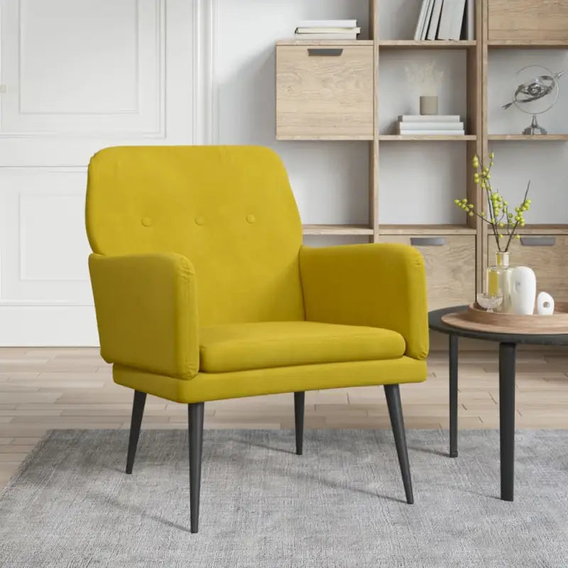 Comfortabele fluwelen relaxfauteuil voor ultiem ontspanning Gevoel - Geel / 1 - Fauteuils & Relaxfauteuils