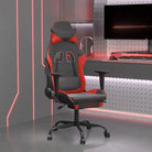 Comfortabele gamingstoel met duurzaam kunstleer en vlekbestendige afwerking - Zwart en rood / 1 / Met voetensteun