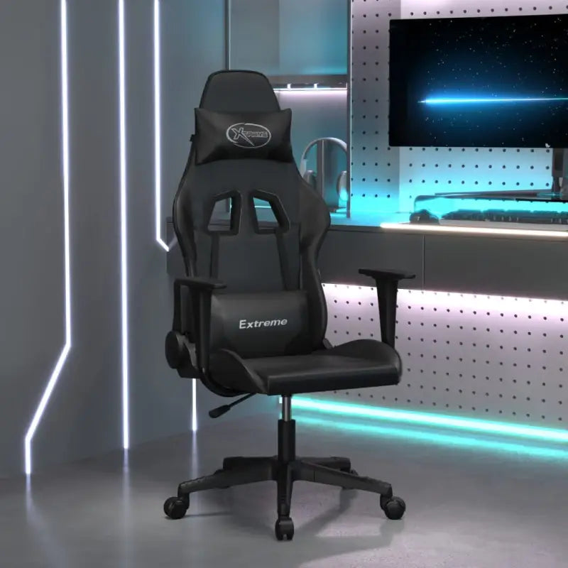 Comfortabele Gamingstoel met duurzaam kunstleer en vlekbestendige bekleding - Zwart / 1 / Zonder voetensteun