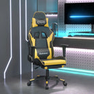 Comfortabele Gamingstoel met duurzaam kunstleer en vlekbestendige bekleding - Zwart en goud / 1 / Met voetensteun